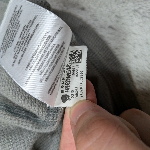 Mountain Hardwear Shirt Men's S Gray Trekkin Thermal Henley Wick. Q Hiking - Picture 7 of 10